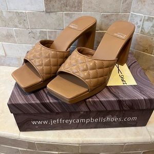 JEFFREY CAMPBELL QUILTED PLATFORM MULE SIZE 9